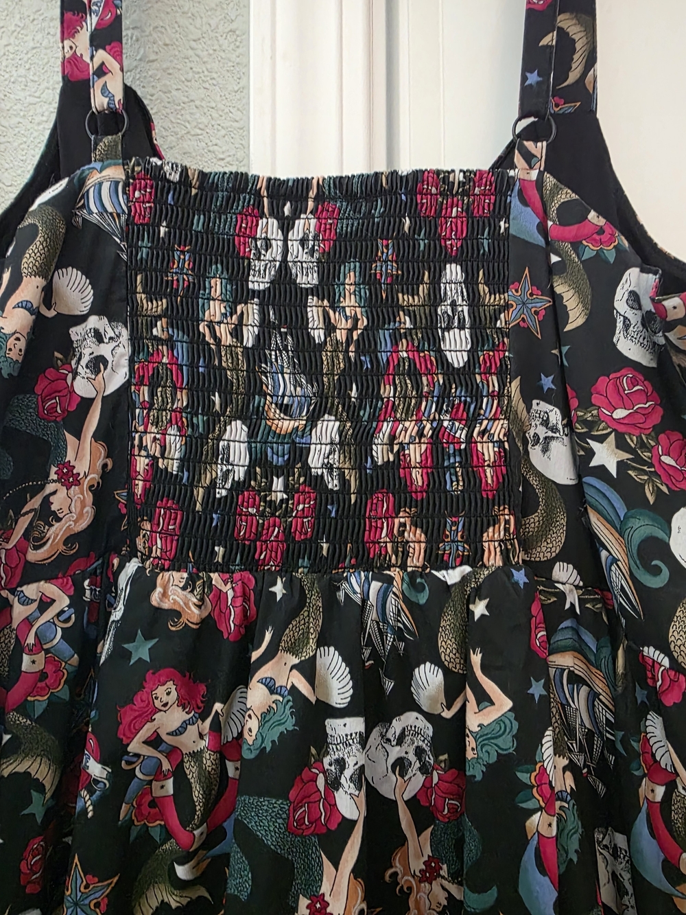 NWT Torrid Retro Chic Mermaid Skull Flower Sun Dress Plus Size 1 - Picture 9 of 12